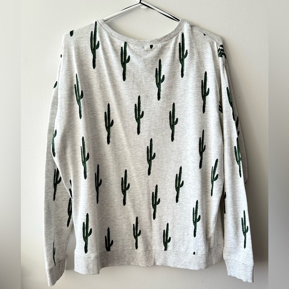 H&M Cactus Print Lightweight Crewneck Sweatshirt - Picture 6 of 8